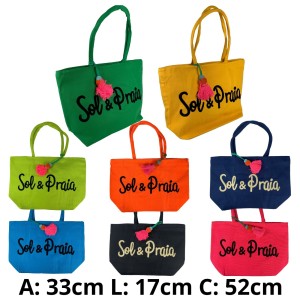 KD23-14*CX240 BOLSA FEMININA COM ALÇA EM MATERIAL TÊXTIL, UTIL EM PRAIA